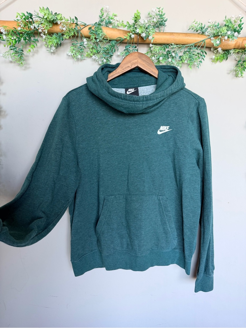 Nike Women's Teal Green Cowl Neck Pullover Sweatshirt